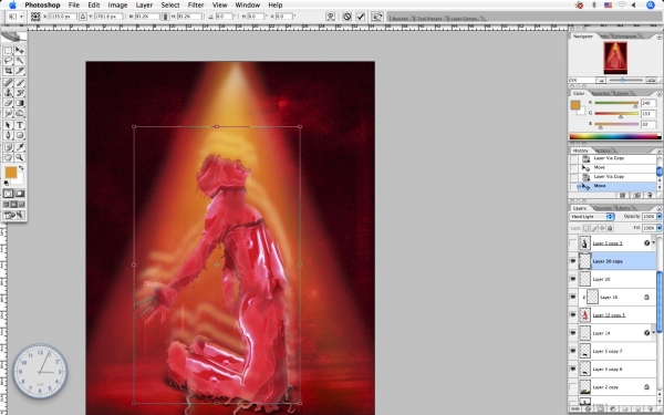 Creation of burned men: Step 34